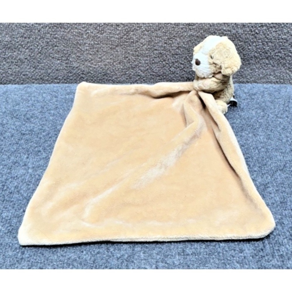 Jellycat Bashful Puppy Plush Soother Beige Tan Dog Lovey Blanket Retired EUC